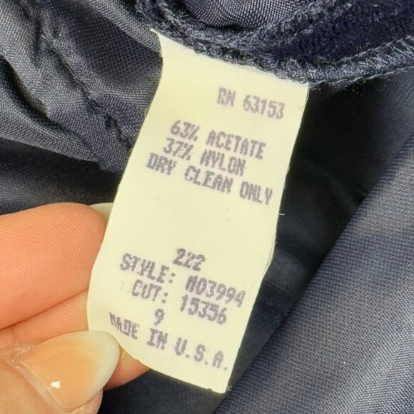 VTG Rampage Halter Dress Womens Sz 9 Indigo Velvet Open Back Fitted Mini 90s Y2K - Picture 10 of 12